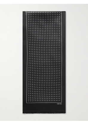 TOM FORD - Polka-Dot Silk-Satin Scarf - Men - Black