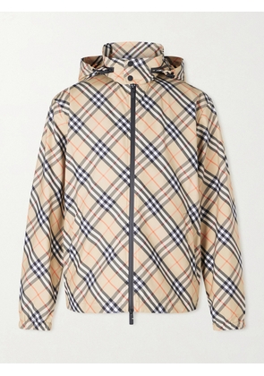 Burberry - Hooded Checked Shell Jacket - Men - Neutrals - S