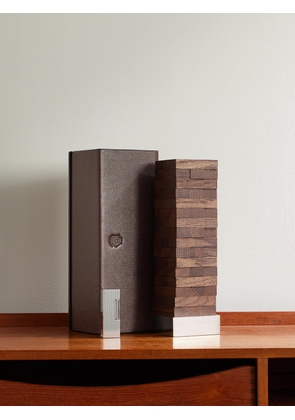 Dunhill - Oak Topple Blocks and Palladium-Plated Lighter Set - Men - Brown