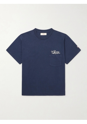 Cherry Los Angeles - Five Star Logo-Embroidered Cotton-Jersey T-Shirt - Men - Blue - XS