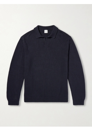 Eleventy - Cotton and Silk-Blend Polo Sweater - Men - Blue - XS
