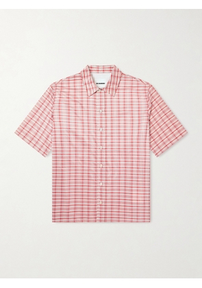 Jil Sander - Checked Silk-Blend Shirt - Men - Pink - IT 46