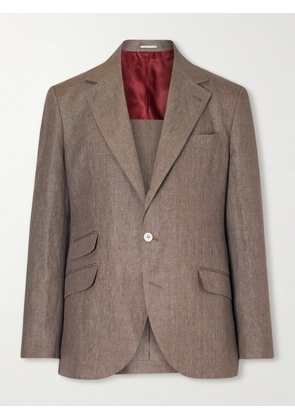 Brunello Cucinelli - Linen Suit Jacket - Men - Brown - IT 46
