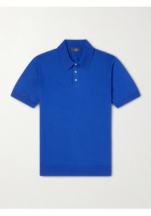 Dunhill - Slim-Fit Cotton and Mulberry Silk-Blend Polo Shirt - Men - Blue - S