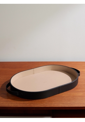 Smythson - Panama Cross-Grain Leather Tray - Men - Black