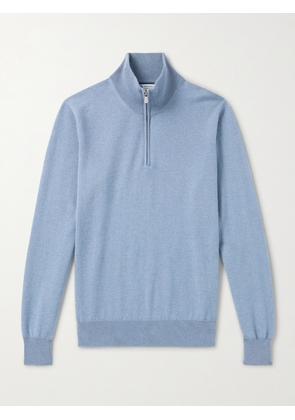 Brunello Cucinelli - Cashmere Half-Zip Sweater - Men - Blue - IT 46