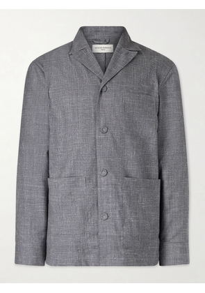 Officine Générale - Sheldon Camp-Collar Virgin Wool, Silk and Linen-Blend Suit Jacket - Men - Gray - IT 44