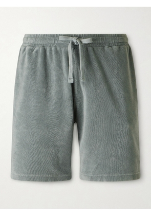 Hartford - Straight-Leg Cotton-Terry Drawstring Shorts - Men - Green - S