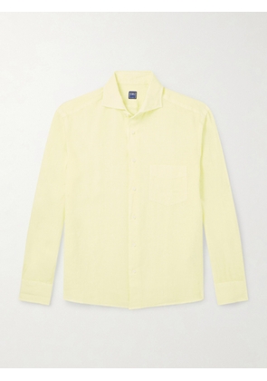 FEDELI - Phil Cutaway-Collar Linen Shirt - Men - Yellow - EU 38