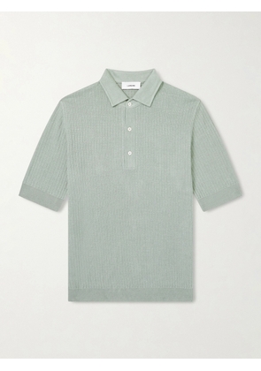 Lardini - Ribbed Linen and Cotton-Blend Polo Shirt - Men - Green - S