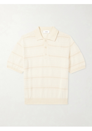 Lardini - Striped Organic and Recycled-Cotton Polo Shirt - Men - Neutrals - S