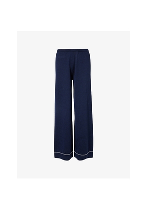 Womens The Couture Club Embroidered-Logo Ribbed Knit Trousers