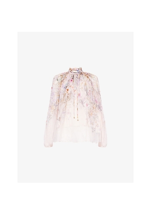 Womens Zimmermann Floral Billow Woven Blouse