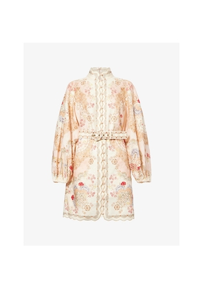 Womens Zimmermann Daylight Belted Linen Mini Dress