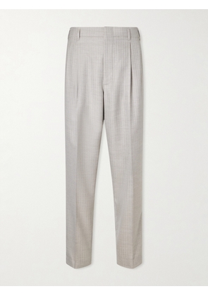 Brunello Cucinelli - Tapered Pleated Cashmere and Silk-Blend Suit Trousers - Men - Neutrals - IT 46