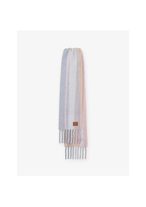 Womens Loewe Striped Branded Wool-Blend Scarf