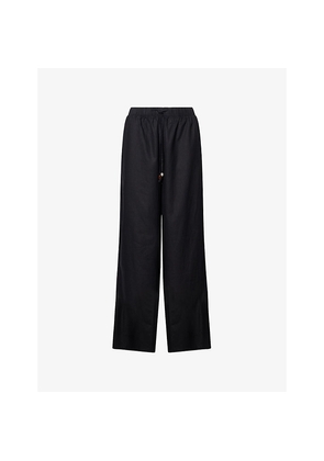 Womens Seafolly Palermo Wide-Leg Linen-Blend Trousers