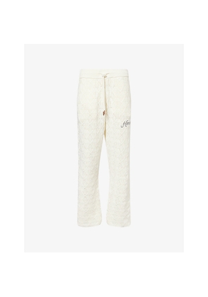 Mens Honor The Gift Logo-Embroidered Cable-Knit Cotton-Blend Joggers