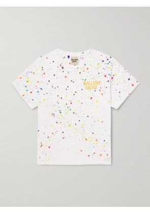 Gallery Dept. - Le Pop Logo-Print Paint-Splattered Cotton-Jersey T-Shirt - Men - White - S