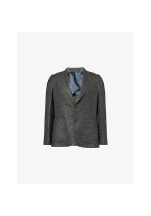 Mens Paul Smith Check-Print Single-Breasted Wool Blazer