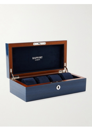 Rapport London - Heritage Lacquered Cedar 4-Piece Watch Box - Men - Blue