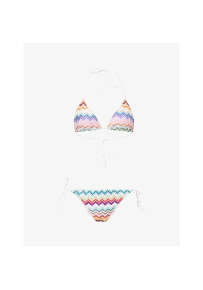 Womens Missoni Chevron-Print Raschel Knit Bikini Set