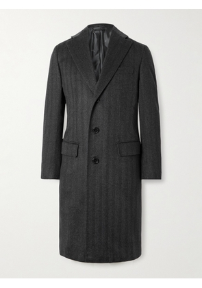 Brioni - Solferino Herringbone Cashmere Coat - Men - Gray - IT 48