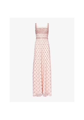 Womens Huishan Zhang Bea Embellished Tulle Maxi Dress