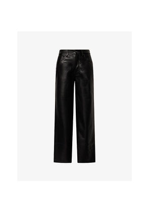 Womens Anine Bing Manon Leather-Blend Trousers