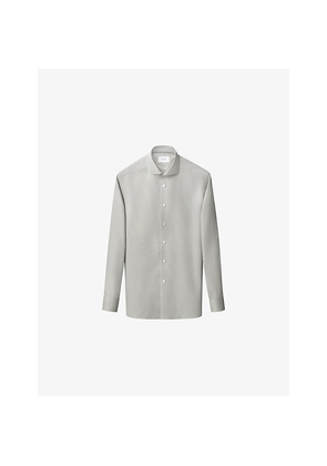 Mens Eton Contemporary-Fit Long-Sleeved Cotton-Twill Shirt
