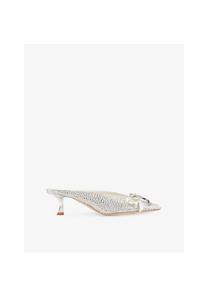 Womens Jimmy Choo Auria 50 Crystal Satin Mules