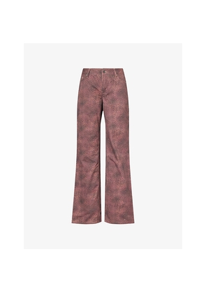 Womens Peachy Den Cicely Straight-Leg Cotton Trousers