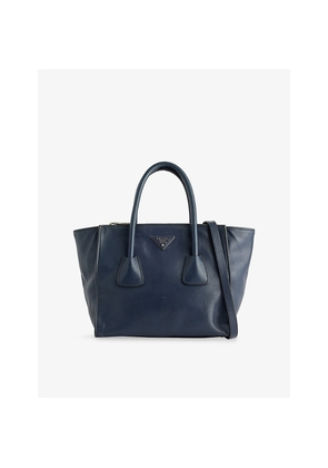 Womens Reselfridges Pre-Loved Prada Small Glace Twin Pocket Leather Satchel