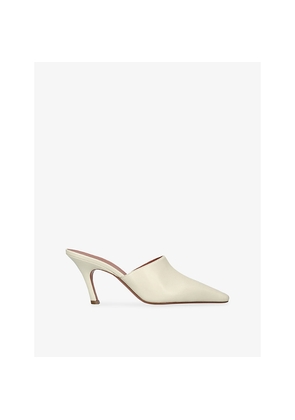 Womens Amina Muaddi Jamie Mule 80 Leather Heels
