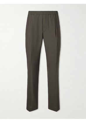 Altea - Straight-Leg Pleated Wool-Blend Seersucker Trousers - Men - Green - IT 46