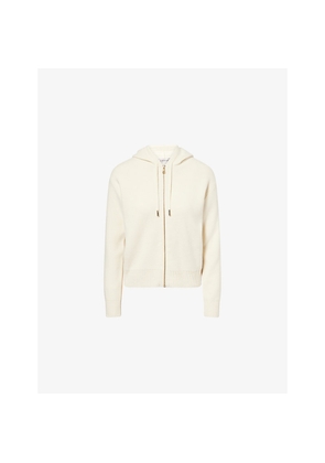 Womens Moncler Hooded Brand-Patch Wool and Cashmere Cardigan