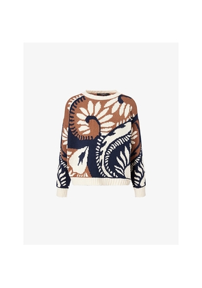Womens Weekend Max Mara Celebre Round-Neck Cotton-Blend Jumper