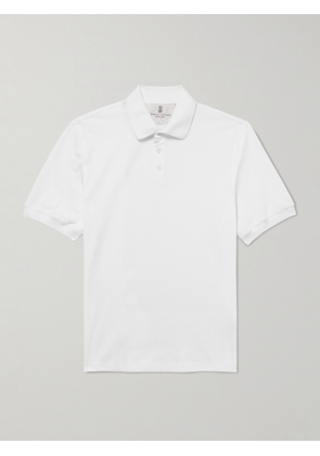 Brunello Cucinelli - Slim-Fit Cotton-Piqué Polo Shirt - Men - White - XS
