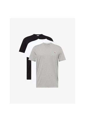 Mens Moncler Regular-Fit Crew-Neck Pack Of Three Cotton T-Shirts