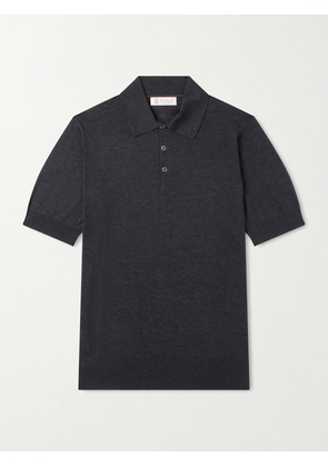 Brunello Cucinelli - Slim-Fit Silk and Cotton-Blend Polo Shirt - Men - Blue - IT 46