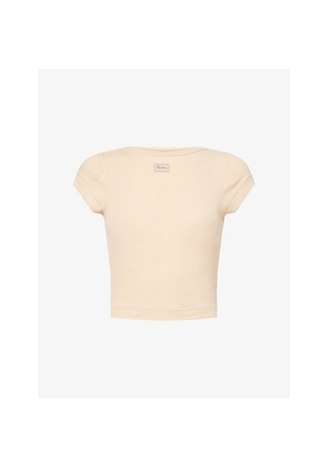 Womens Jean Paul Gaultier Ribbed Short-Sleeves Cotton-Knit T-Shirt