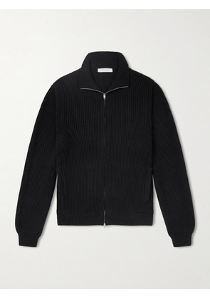 UMIT BENAN - Matt Ribbed Cashmere Zip-Up Cardigan - Men - Black - S