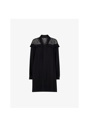 Womens Whistles Lace-Embroidered Crepe Mini Dress