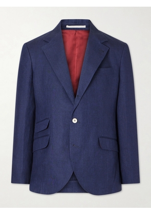 Brunello Cucinelli - Linen Suit Jacket - Men - Blue - IT 46