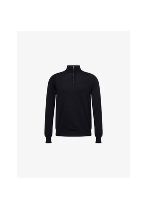 Mens Sunspel Sea Island Half-Zip Cotton and Cashmere-Blend Jumper