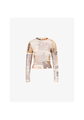 Womens Jean Paul Gaultier Printed Long-Sleeves Woven Top