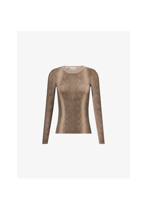 Womens Peachy Den Lulu Round-Neck Thermal-Knit Jumper