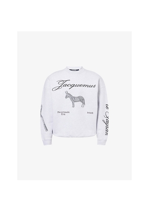Mens Jacquemus Ane Embroidered Cotton-Jersey Sweatshirt