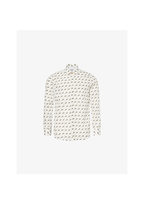 Mens Paul Smith Flower Tailored-Fit Cotton-Poplin Shirt