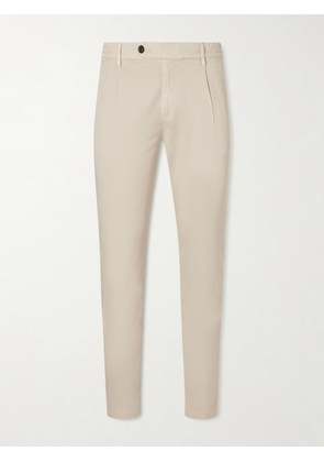 Eleventy - Slim-Fit Stretch Cotton-Twill Chinos - Men - Neutrals - UK/US 28